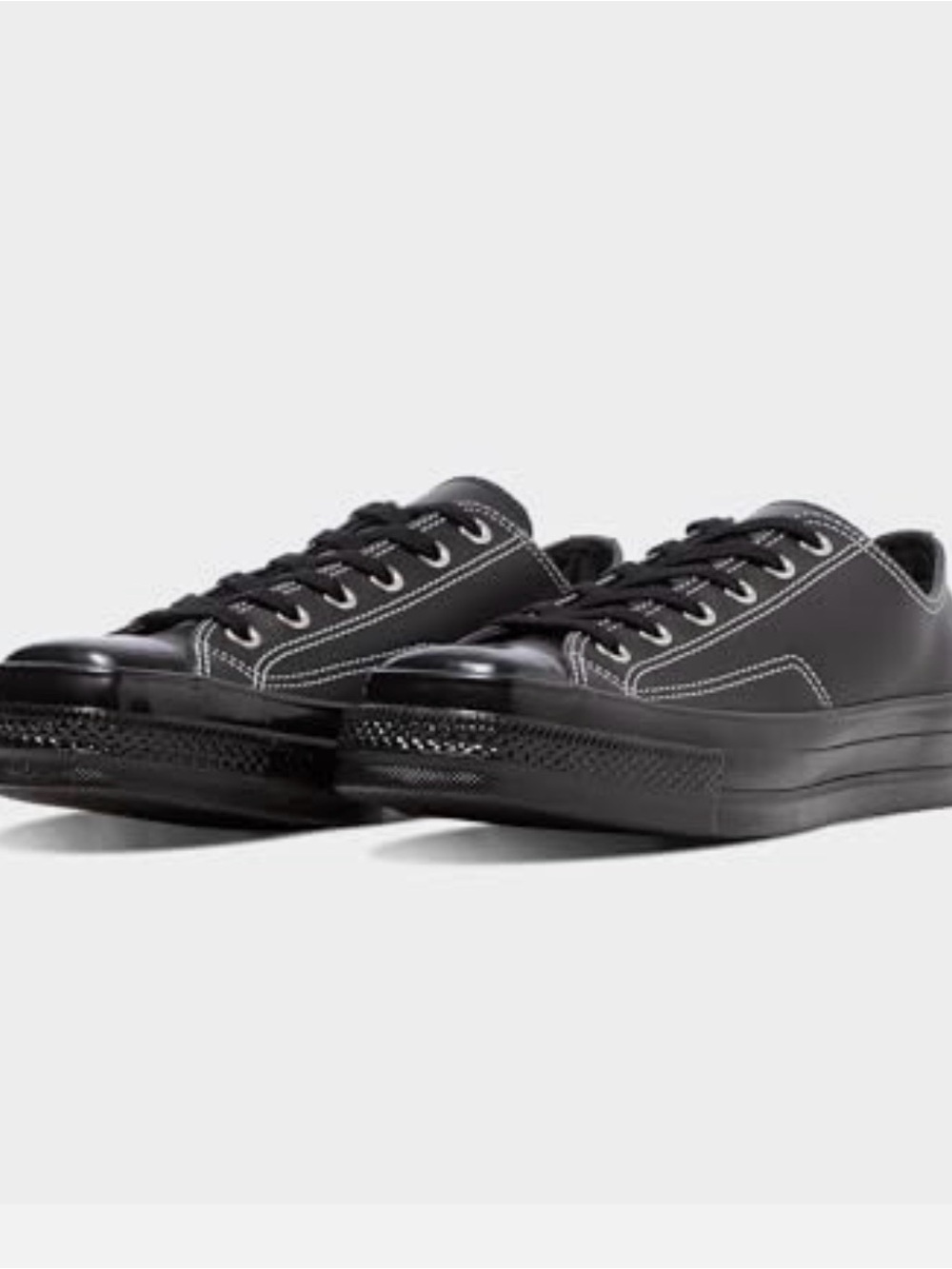 Authentic Converse All Star Squaretoe LE OX Black Leather Sneakers